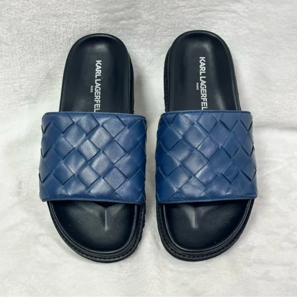 KARL LAGERFELD - PARIS - MEN\'s POOL SLIDES - NAVY BLUE - SIZE 11 - NO BOX!! Karl Lagerfeld | Shoes | Karl Lagerfeld Paris Mens Pool  main image 3